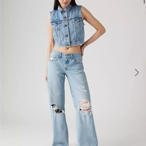 Levi's Light Blue Super Low Loose Wide Leg Jeans